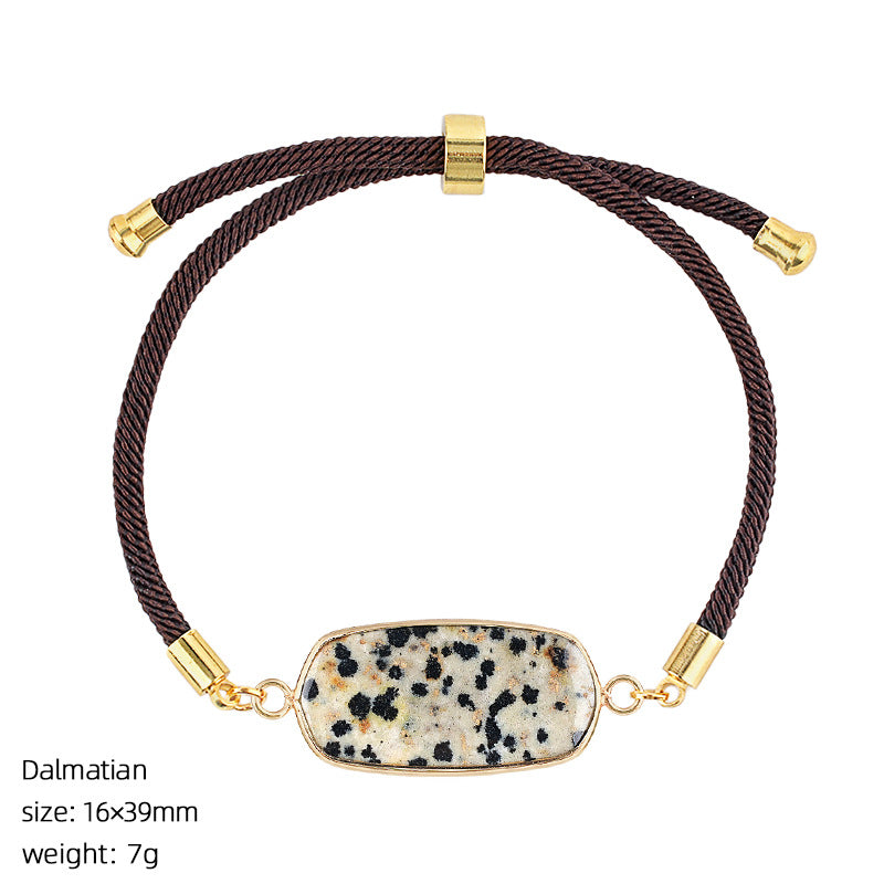 Wholesale Modern Minimalist Natural Stone Amethyst Bracelet Adjustable Woven Rope Unisex Fashion Accessory Gift