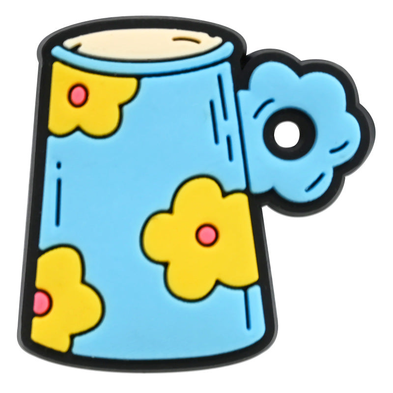 Wholesale Random 100pcs Cartoon Tableware Cups PVC Soft Rubber Shoe Buckle Decoration ACC-SC-RYY060