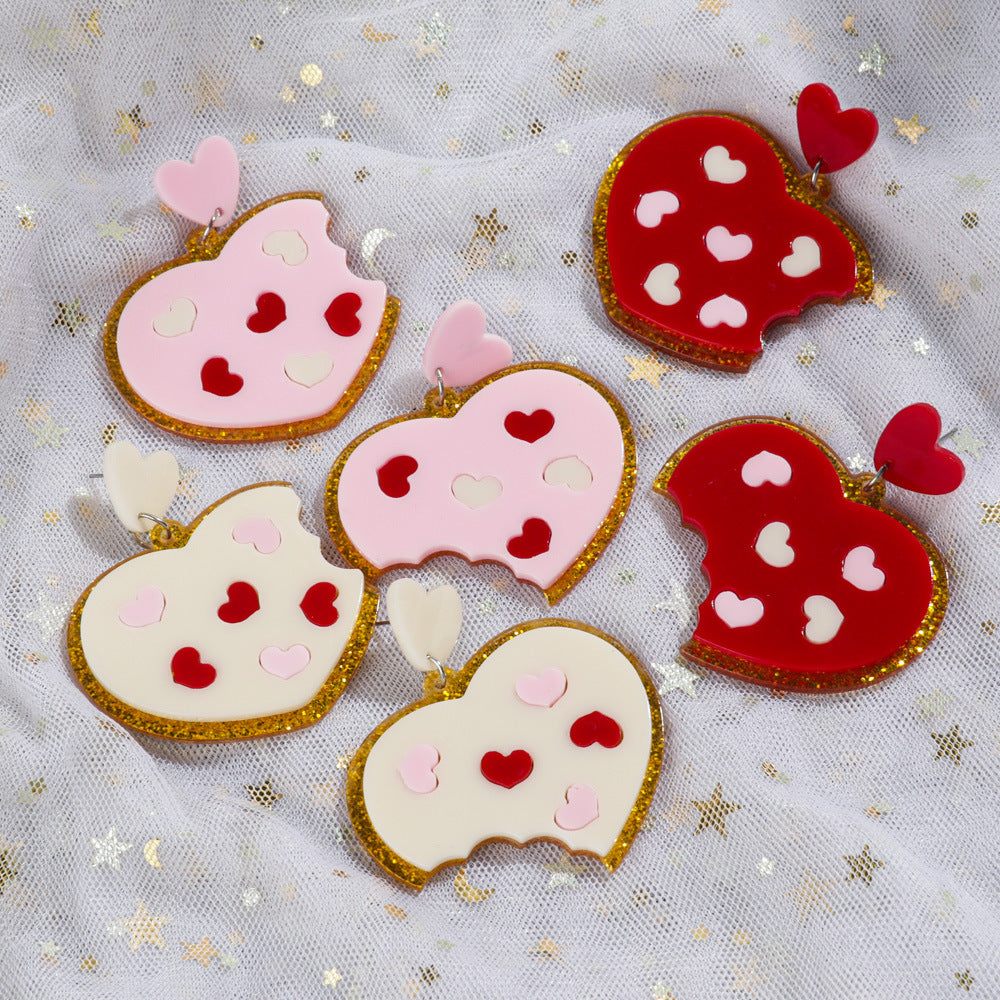 Wholesale  Valentine's Day Heart Cake Love Earrings