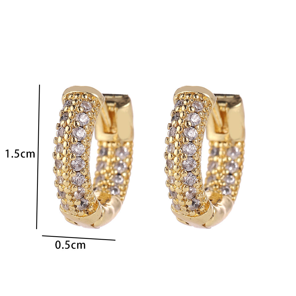 Wholesale Modern Butterfly Flower Earrings With Micro Set Zircon 18K Gold Plated Copper Fashion Party Gift Jewelry Accessory