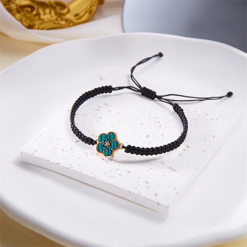 Wholesale Alloy Five-petal Flower Hand-woven Bracelet ACC-BT-FanYou003
