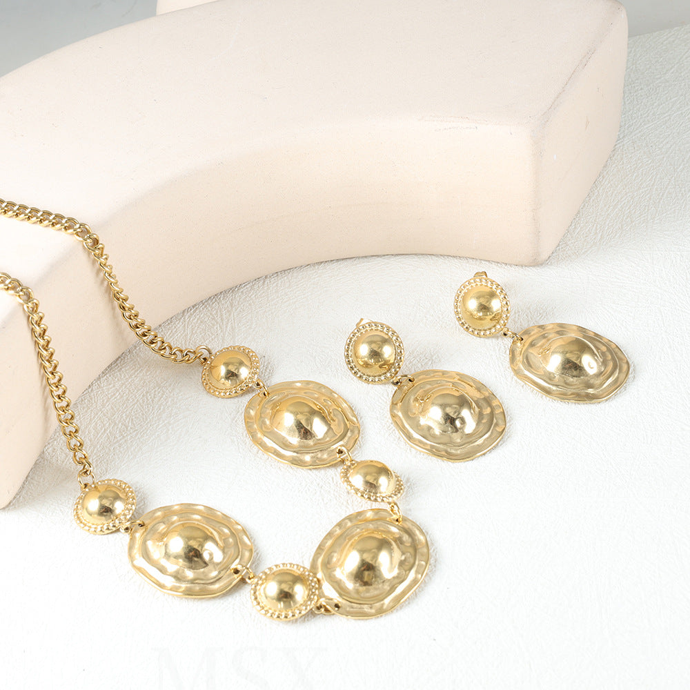 Wholesale Stainless steel statement earrings and necklace