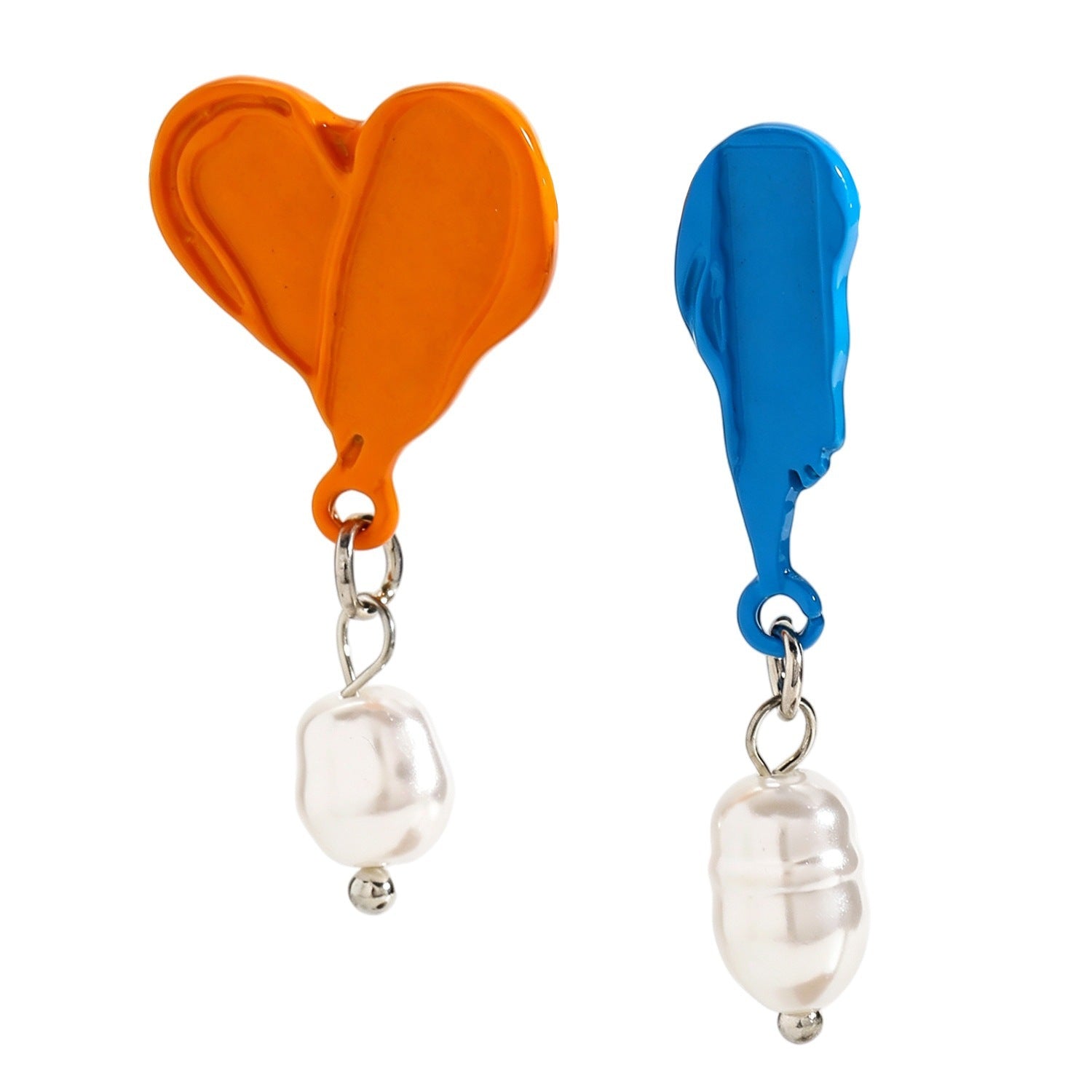 Wholesale Stylish French Vintage Asymmetric Alloy Pearl Earrings Jewelry Accessory Gift For Resale