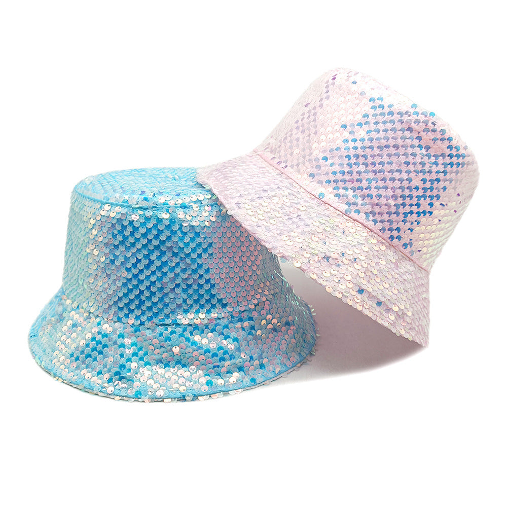Wholesale  fashion color sequin cap l double-sided sun hat