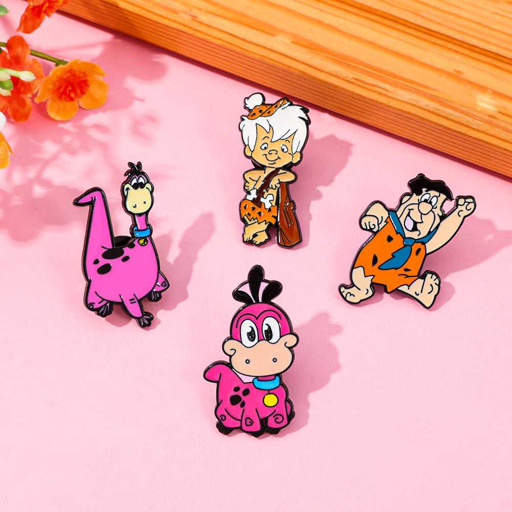 Wholesale Cute little dinosaur alloy oil drop brooch