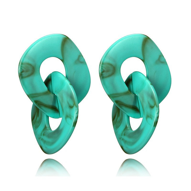 Wholesale Geometric Vintage Resin Acrylic Hoop Earrings