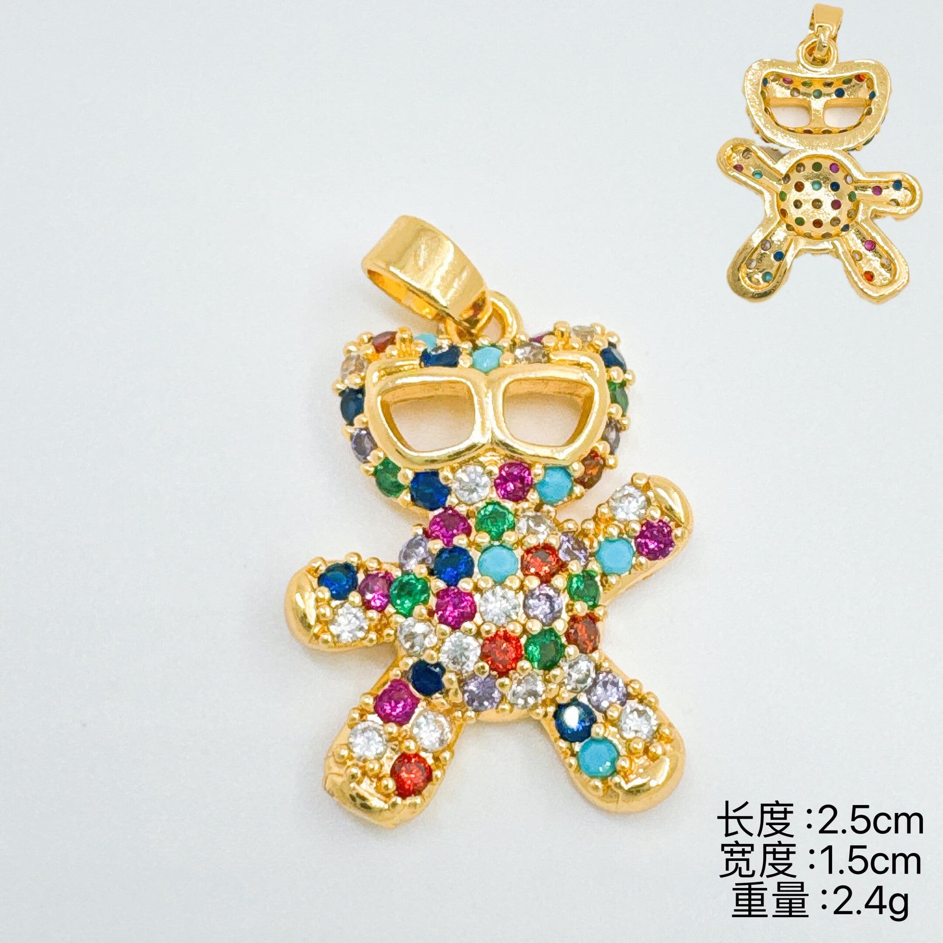 Wholesale Gold Plated Copper Bear Pendant Necklace