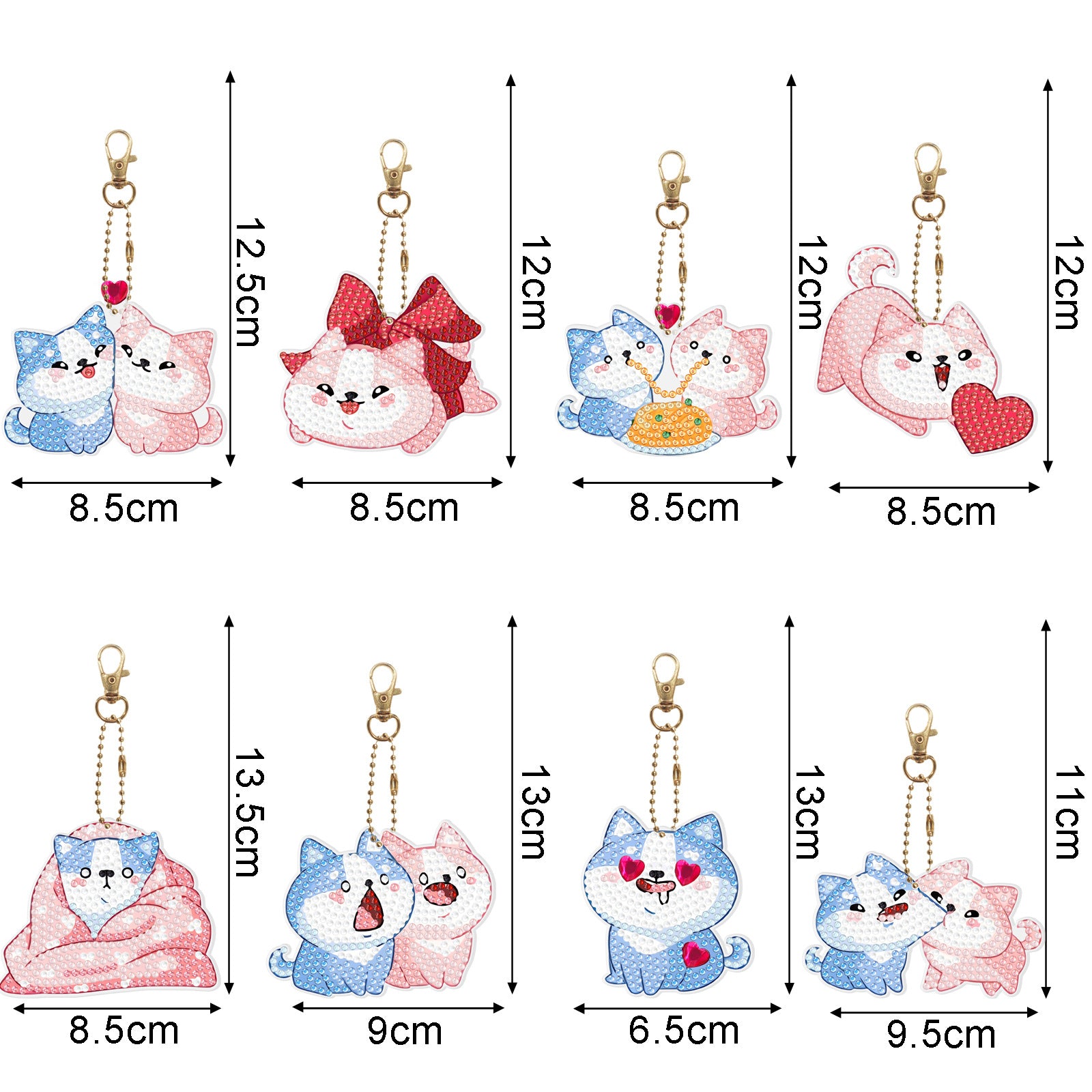Wholesale Acrylic Cute Small Animal Dot Diamond Painting Custom Keychains ACC-KC-XingNa002