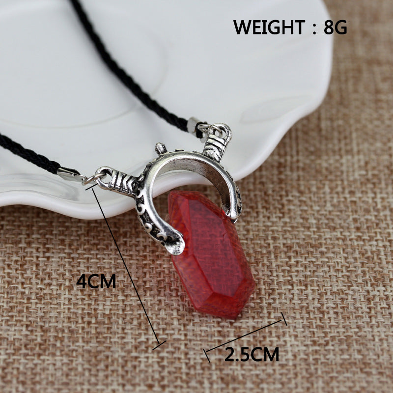 Wholesale Devil' s Cry Alloy  Stone Resin Pendant Necklace