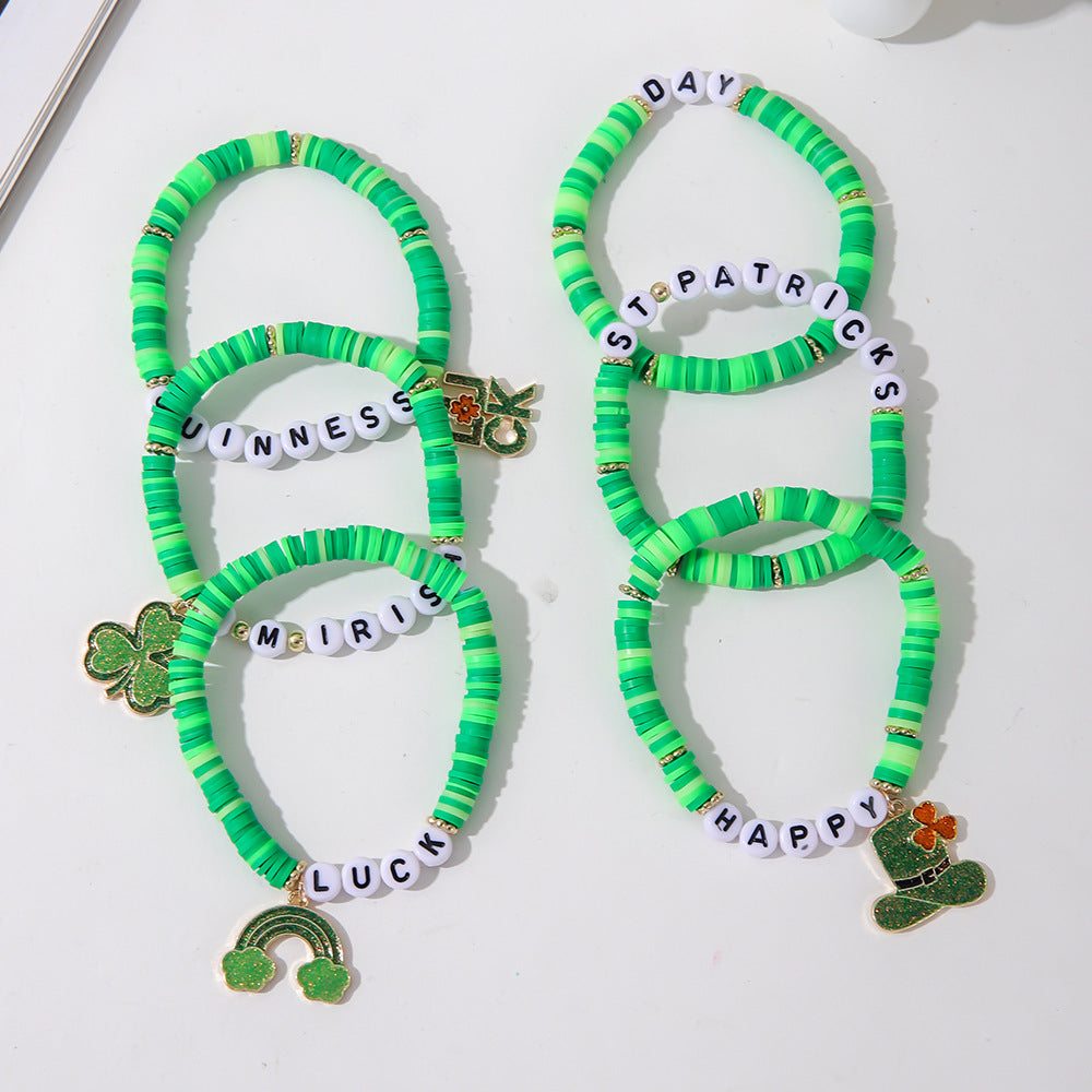 Wholesale Green Shamrock St. Patrick's Day Bracelet