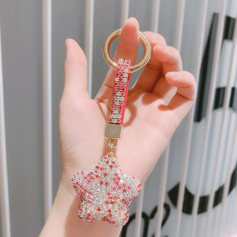 Wholesale Rhinestone Five-pointed Star Alloy Keychain Lanyard Keychain ACC-KC-ShuoT021