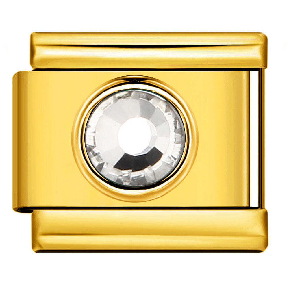 Wholesale  Italian Charm Bracelet 9mm DIY colorful heart circleCreative Stainless Steel Composable Bracelet