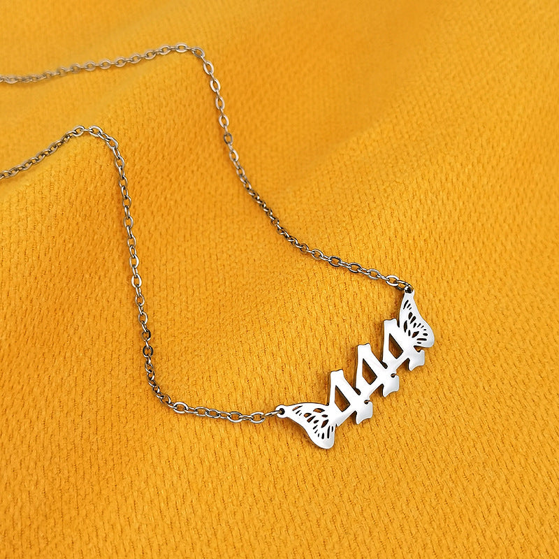 Wholesale 18K Gold Chain Stainless Steel Angel Number Necklaces ACC-NE-GuDi004