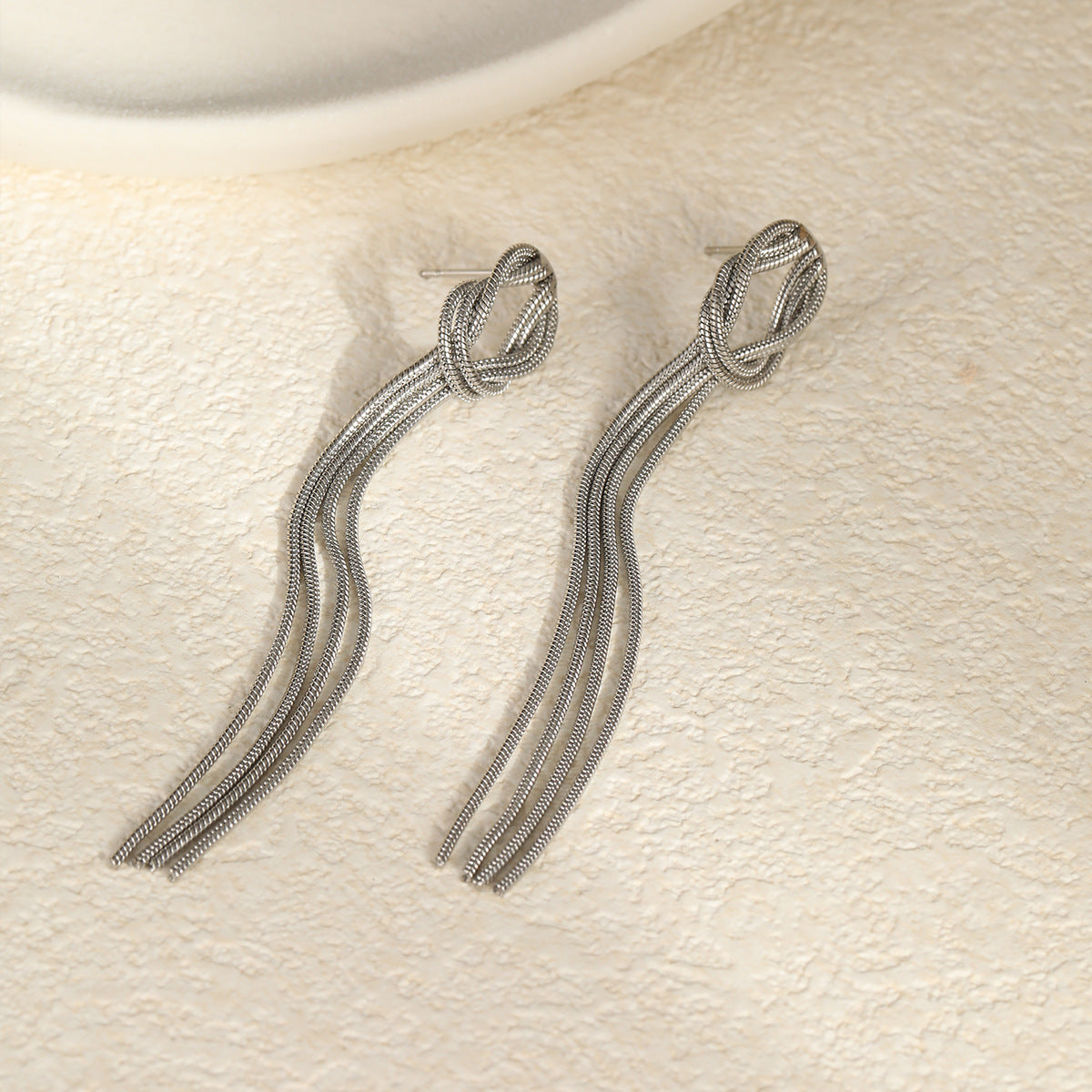 Wholesale  long tassel stainless steel earrings