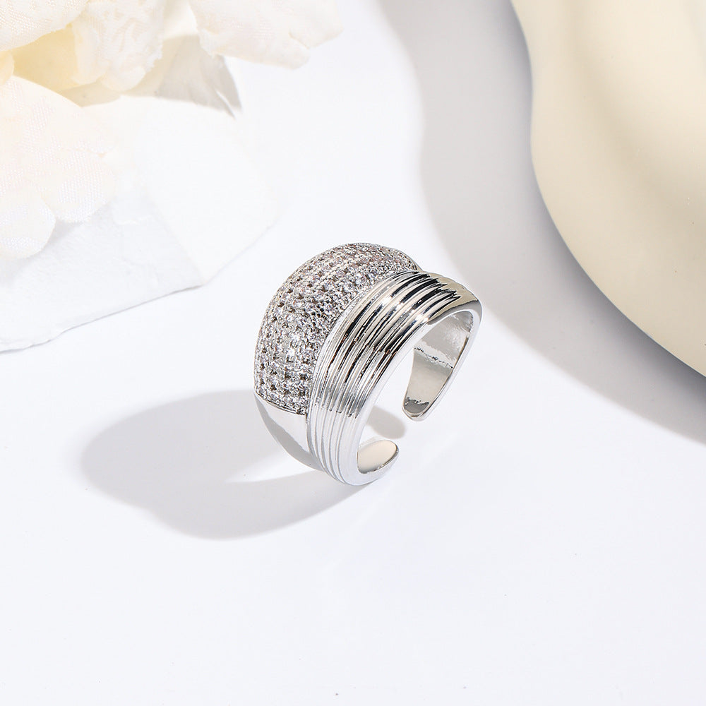 Wholesale Copper plated 18k gold double layer open ring