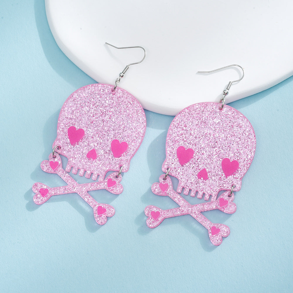 Wholesale Halloween Skull Acrylic Earrings ACC-ES-AnDao024