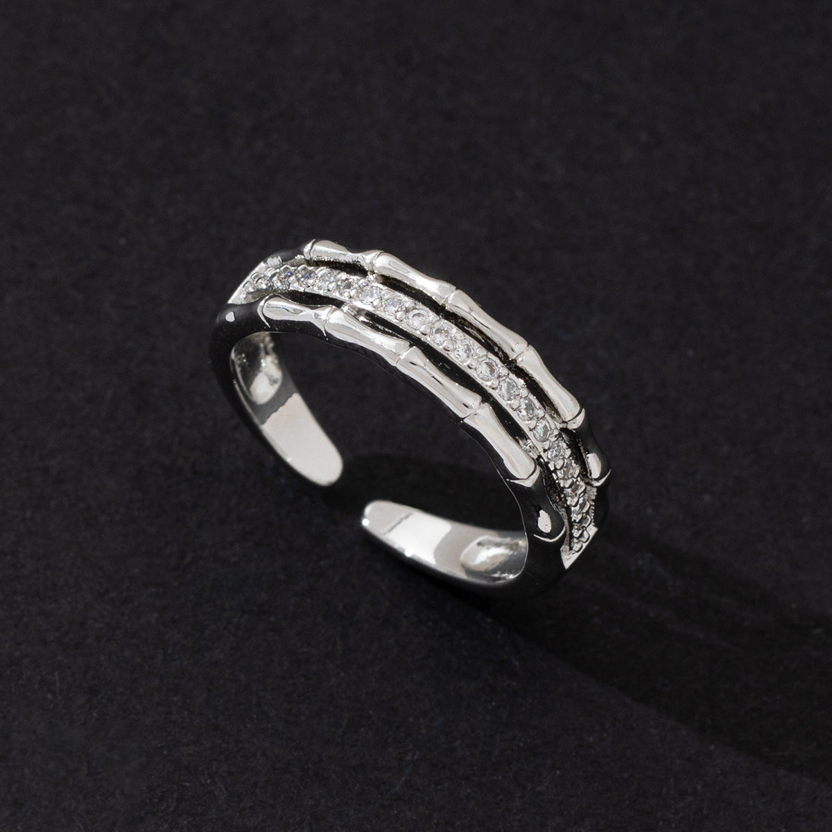 Wholesale Starry Zircon Ring Korean Fashion Cat Eye Couple Adjustable Ring Copper Jewelry Accessory For Boutique Resale