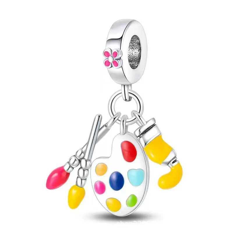 Wholesale 5pcs Exquisite Enamel-Drip Crafts  DIY Beaded Bracelet Charms