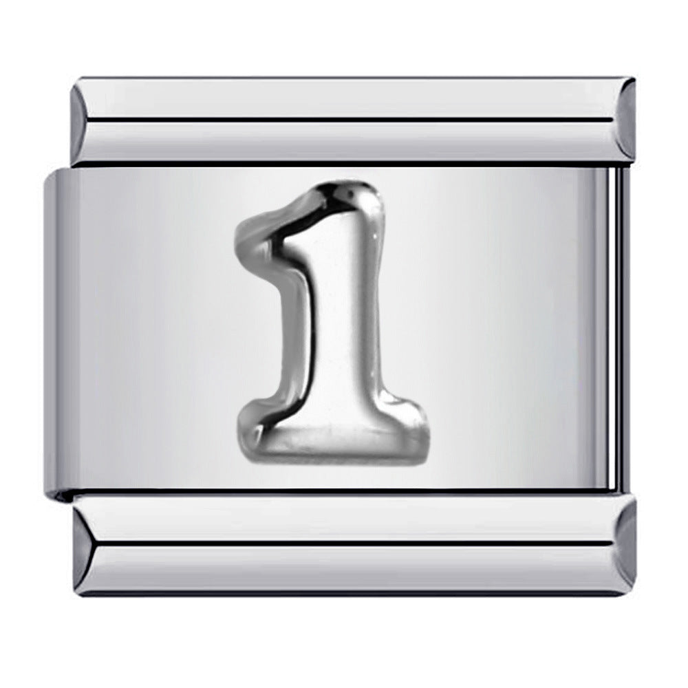 Wholesale Italian Charm Bracelet 9mm DIY Splicing Removable Arabic Numerals Stainless Steel Composable Bracelet