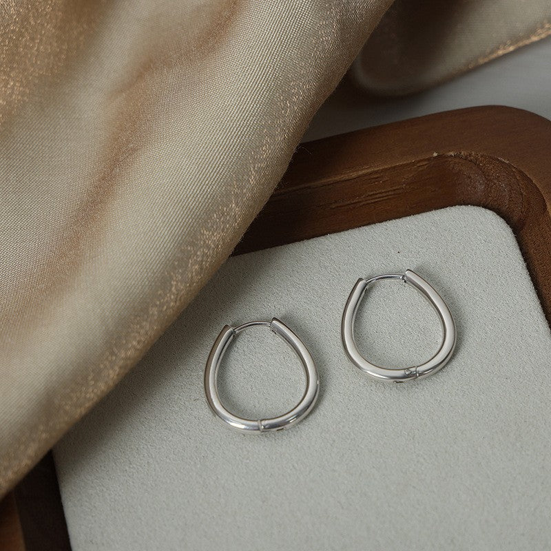 Wholesale 10pcs Stainless Steel Geometric U Shape Oval Earrings