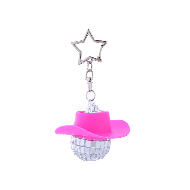 Wholesale Cowboy Hat Disco Mirror Ball Keychain ACC-KC-CT001