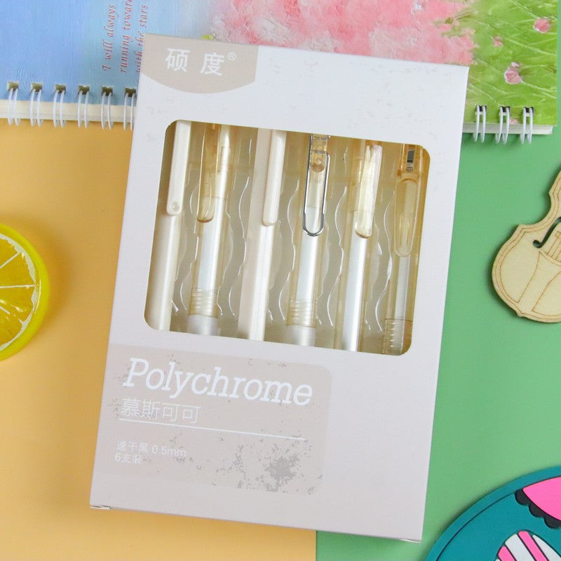 Wholesale 6pcs/set Boxed  press pen with the same color suit