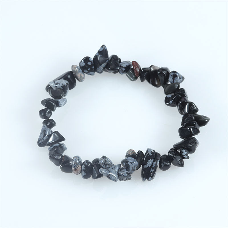 Wholesale Natural colorful gravel hand-woven elastic boho bracelet