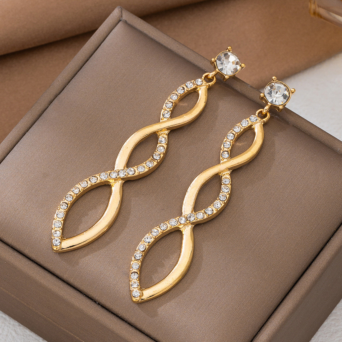 Wholesale Gold Geometric Irregular Spiral Earrings For Women Fashion Jewelry Accessory Boutique Resale Gift