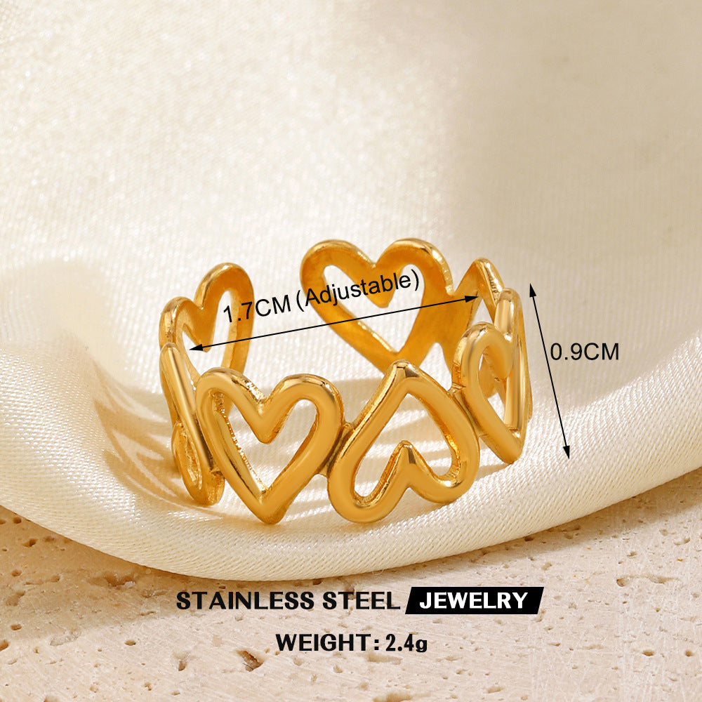 Wholesale Stainless Steel Rings Heart Rings Open Rings ACC-RS-JiaLi003