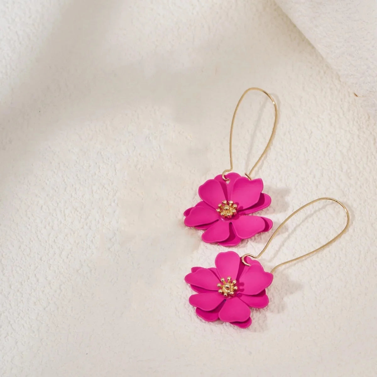 Wholesale Fashionable  Vintage Sen System Rubber Paint Exaggerated Flower Earring