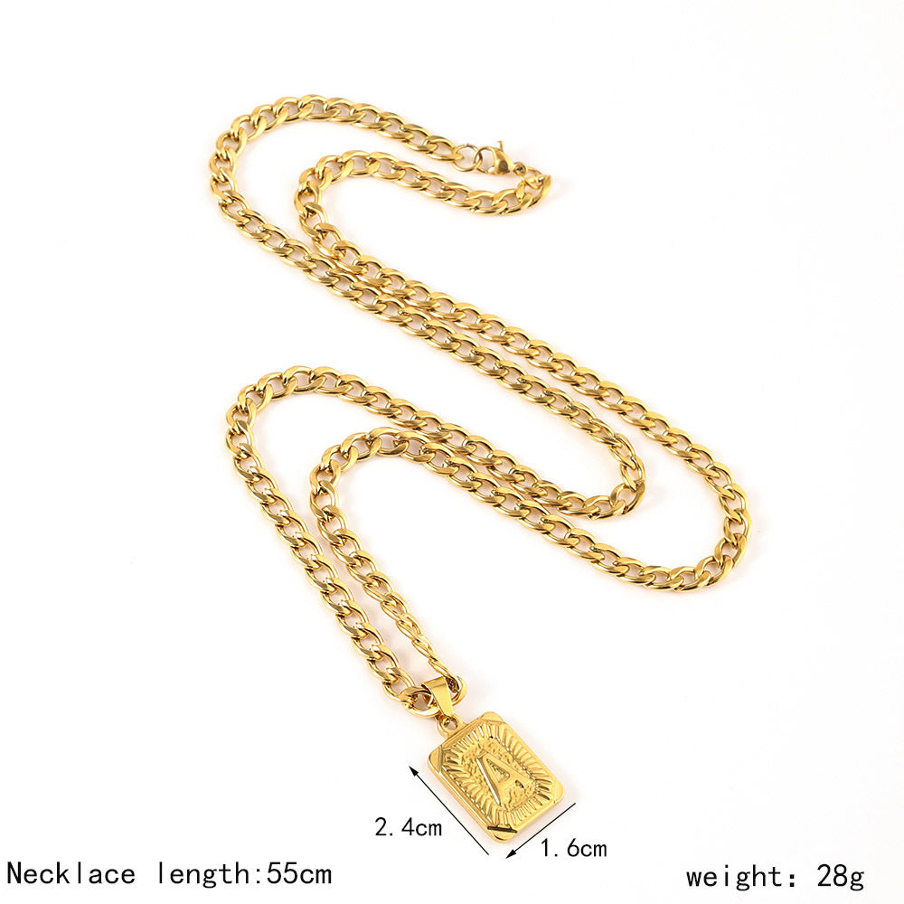 Wholesale Titanium Steel Pendant Letter Brand Necklace