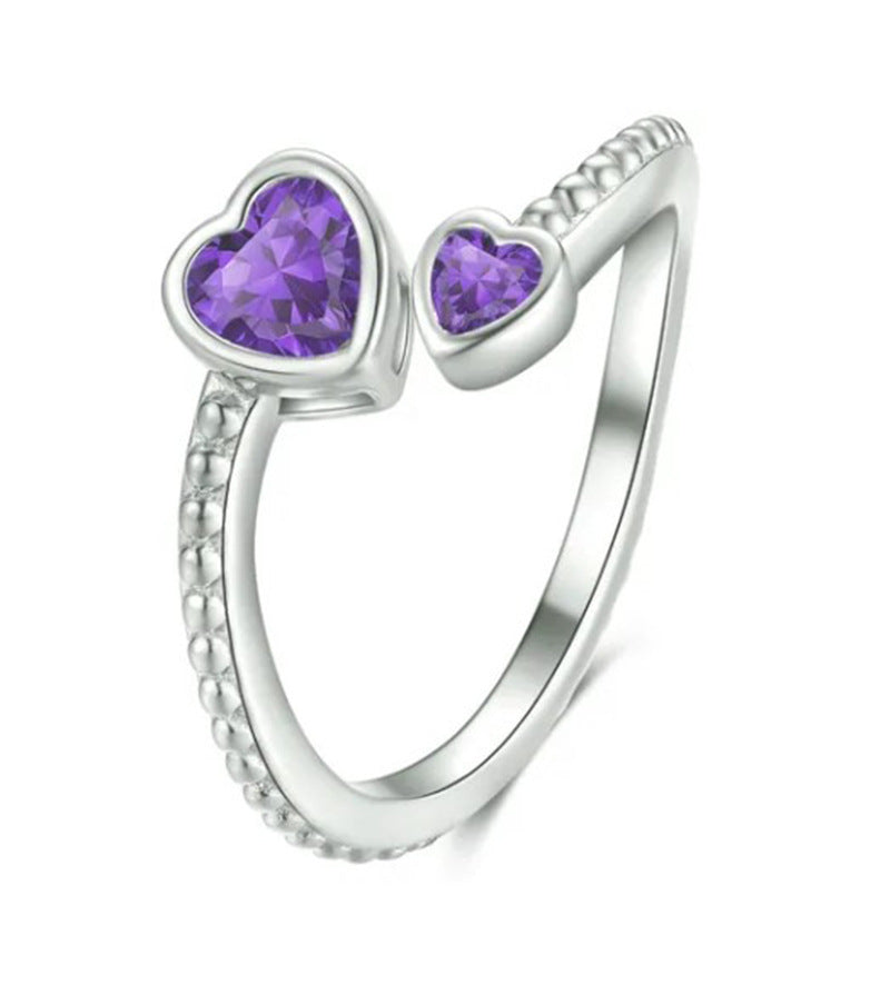 Wholesale  December birthstone lovers ring heart-shaped ring