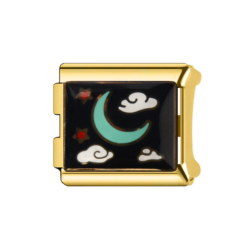 Wholesale Italian Charm Bracelet 9mm DIY Splicing Cartoon Cute Stainless Steel Composable Bracelet