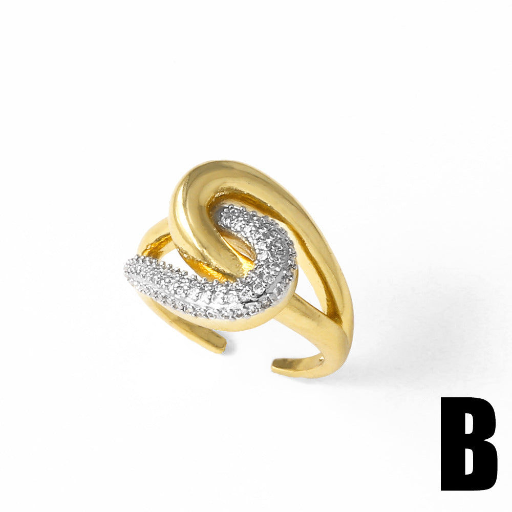 Wholesale two-tone cross sunflower open ring