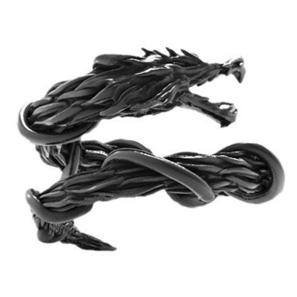 Wholesale Gothic Black Dragon Wrap Open Adjustable Ring
