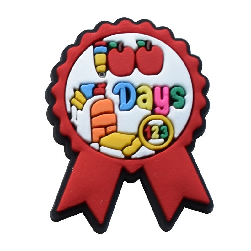 Wholesale Random 100pcs PVC Soft Rubber Perforated Shoes for The Start of The School Season, DIY Decoration ACC-SC-RYY008