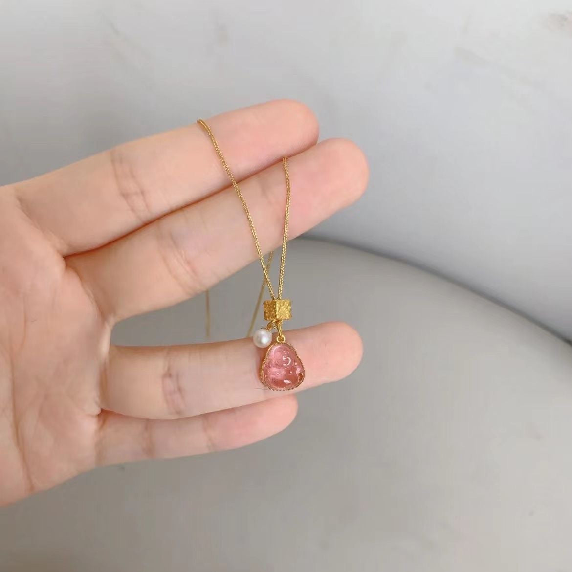 Wholesale Tourmaline  Necklace  Light Luxury Clavicle Chain