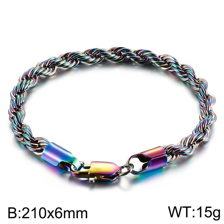 Wholesale Titanium Steel Bracelets Spiral Twist Chain Couple Bracelet ACC-BT-KaLun001