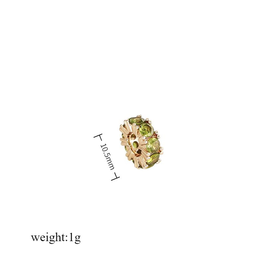 Wholesale Twelve Birthstone Round Hollow Pendant Birthstone Roller Zircon Accessories