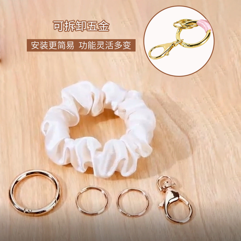 Wholesale Wrist Strap Keychain Hair Ring Pleated Keychains