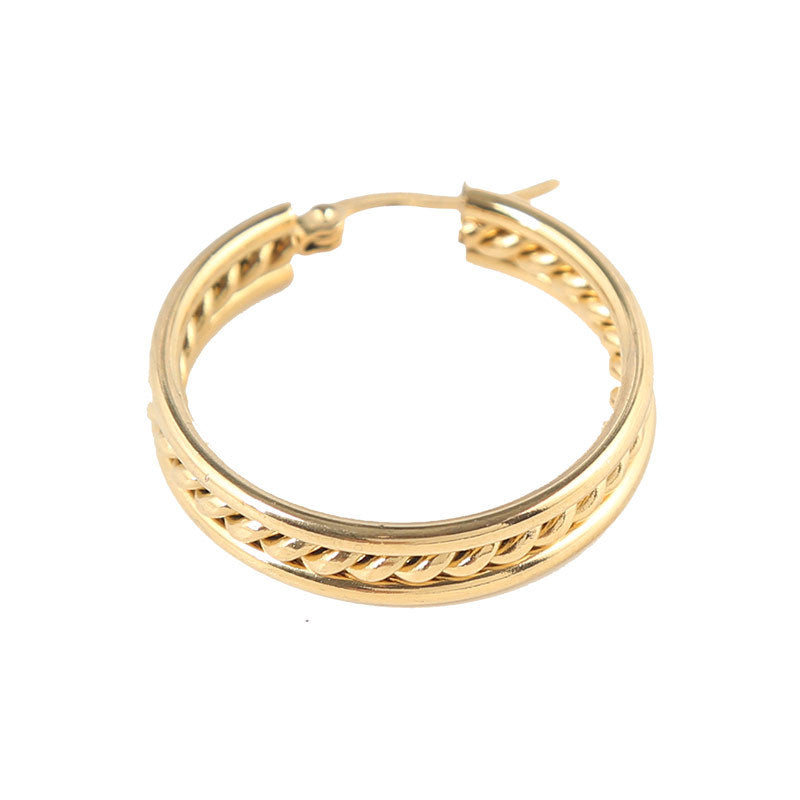 Wholesale Stainless steel Light luxury fashion hoop earrings