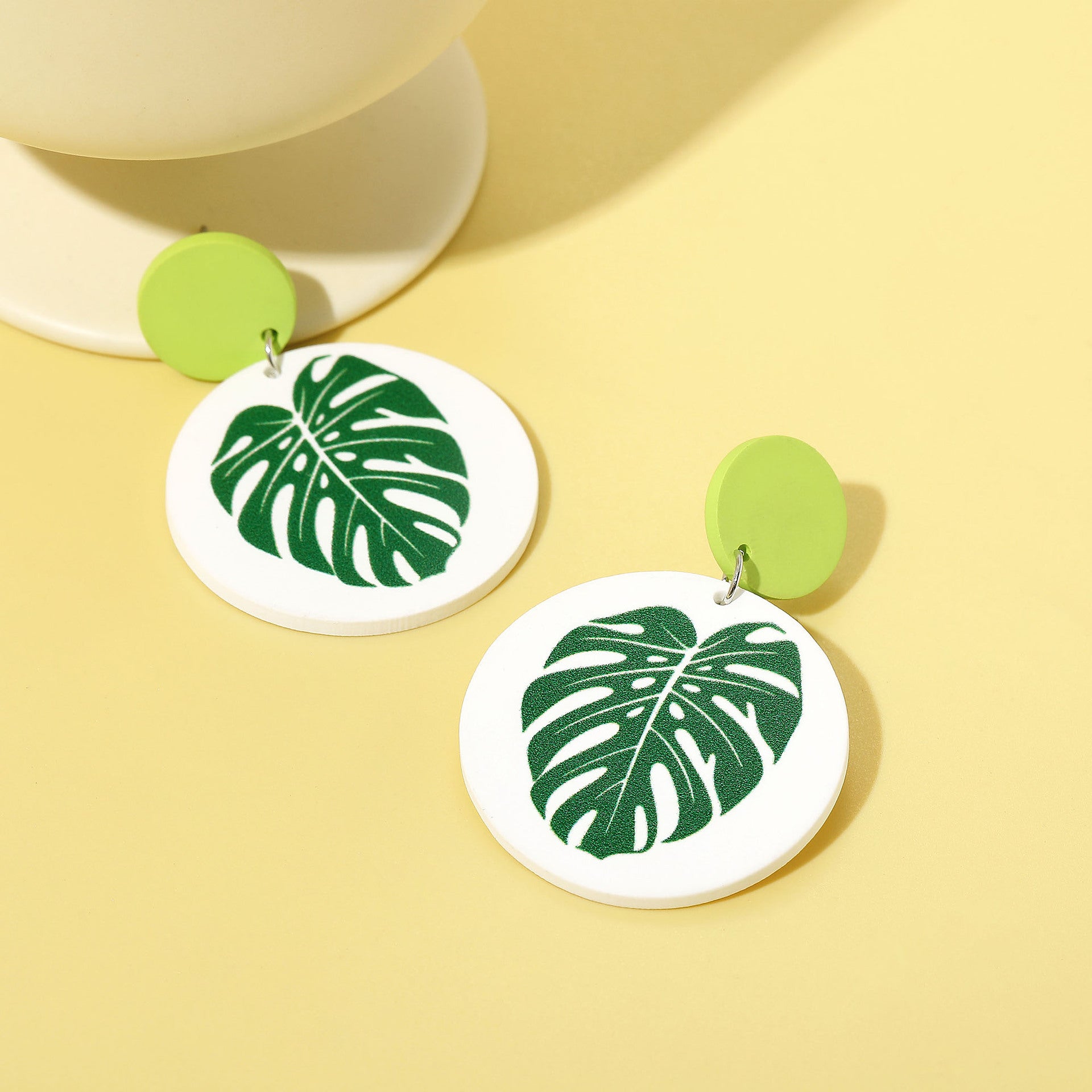 Wholesale Colorful Exaggerated Cartoon Stylish Green Banana Acrylic  Long Earrings