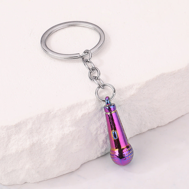 Wholesale Music Microphone Keychains Metal Keychains  ACC-KC-YingYue005