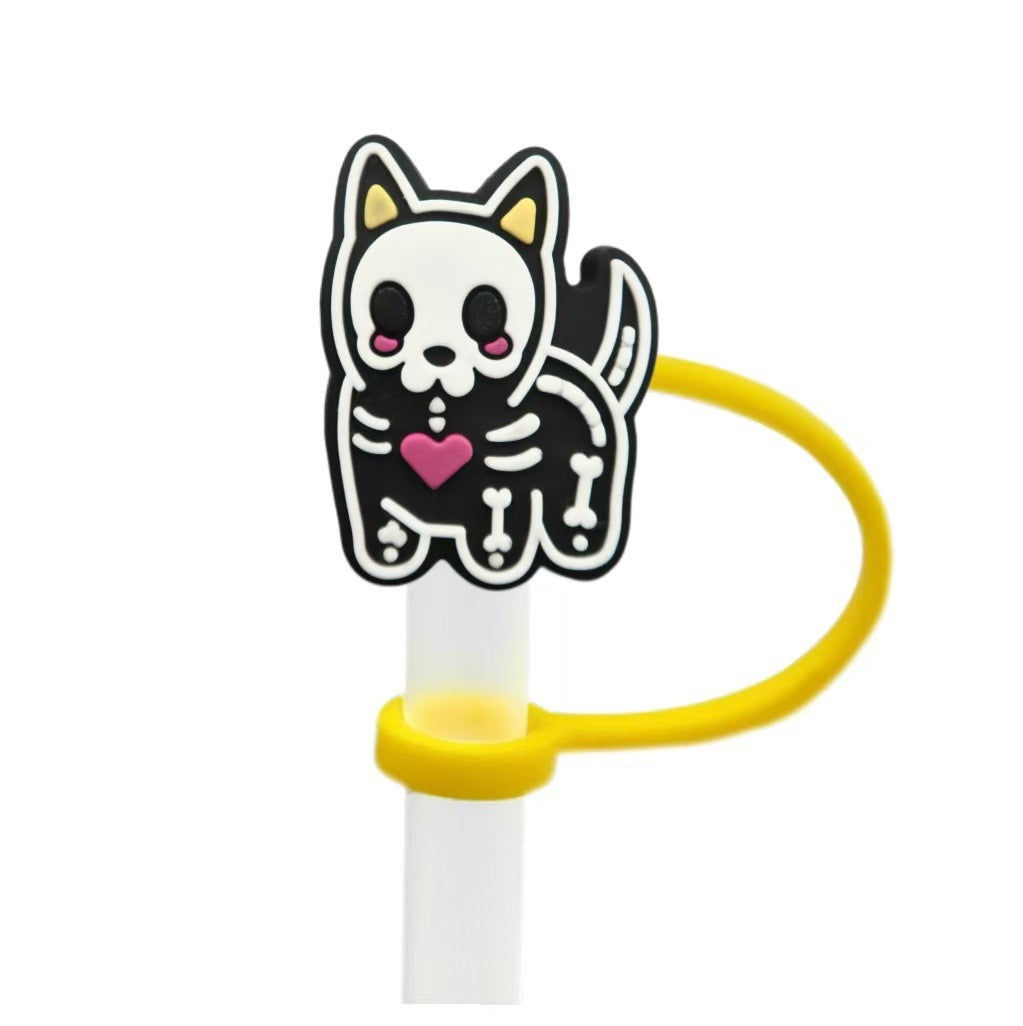 Wholesale 10pcs  themed animal skull shapes Straw Cover Straw Tube Cap