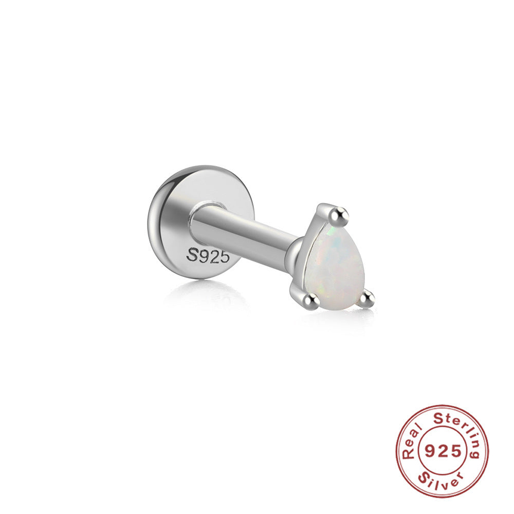 Wholesale 925 sterling silver flat head piercing thread ear bone stud earrings