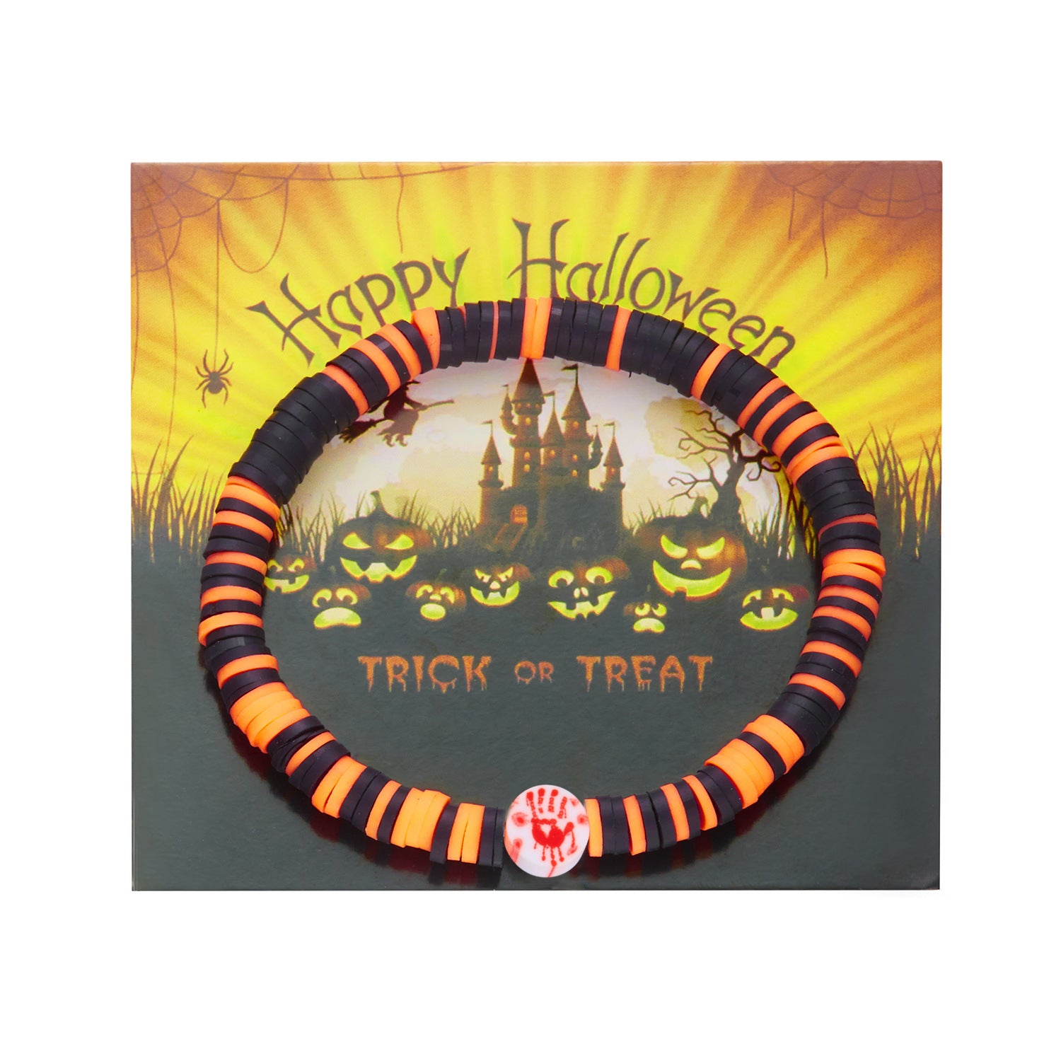 Wholesale Halloween Theme Bracelets  Spider Pumpkin Skull Pendant Soft Pottery Bracelets