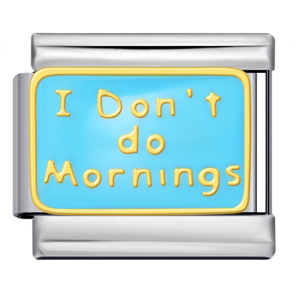 Wholesale Stainless steel welding gold-plated oil drop DIY Italian module Charms