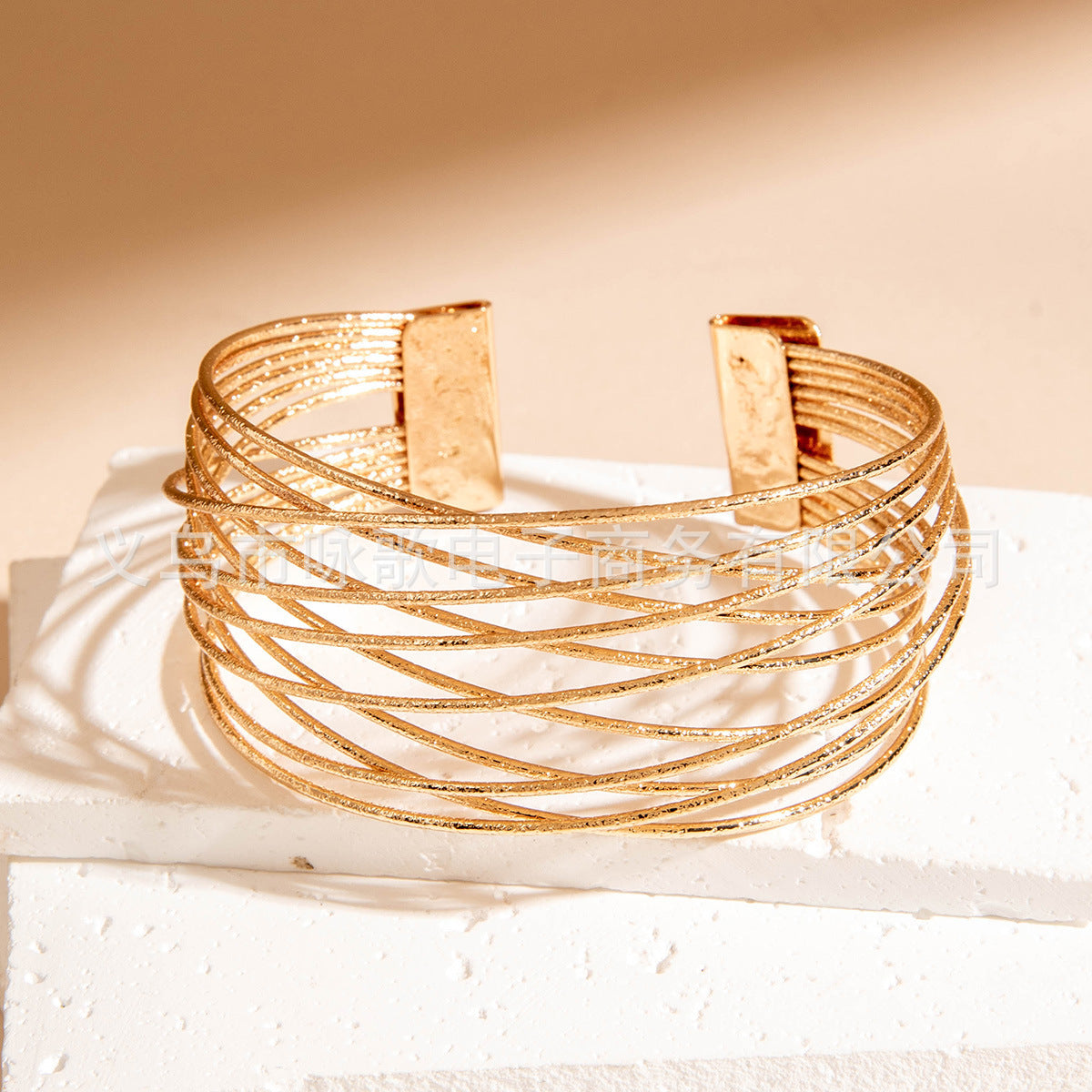 Wholesale  geometric irregular CCB gold and silver bracelet