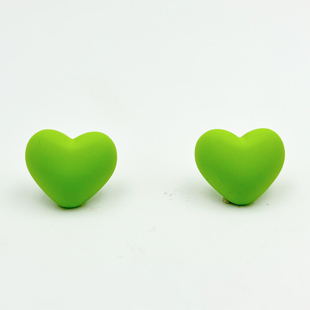 Wholesale  Simple Color Heart Acrylic Earrings