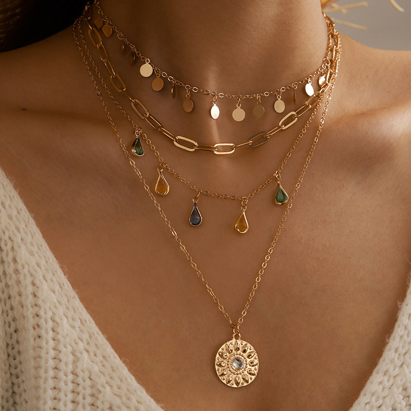 Wholesale Geometric Disc Tassel Necklace - Trendy Layering Jewelry,  Fashion Accessory for Boutique Resale